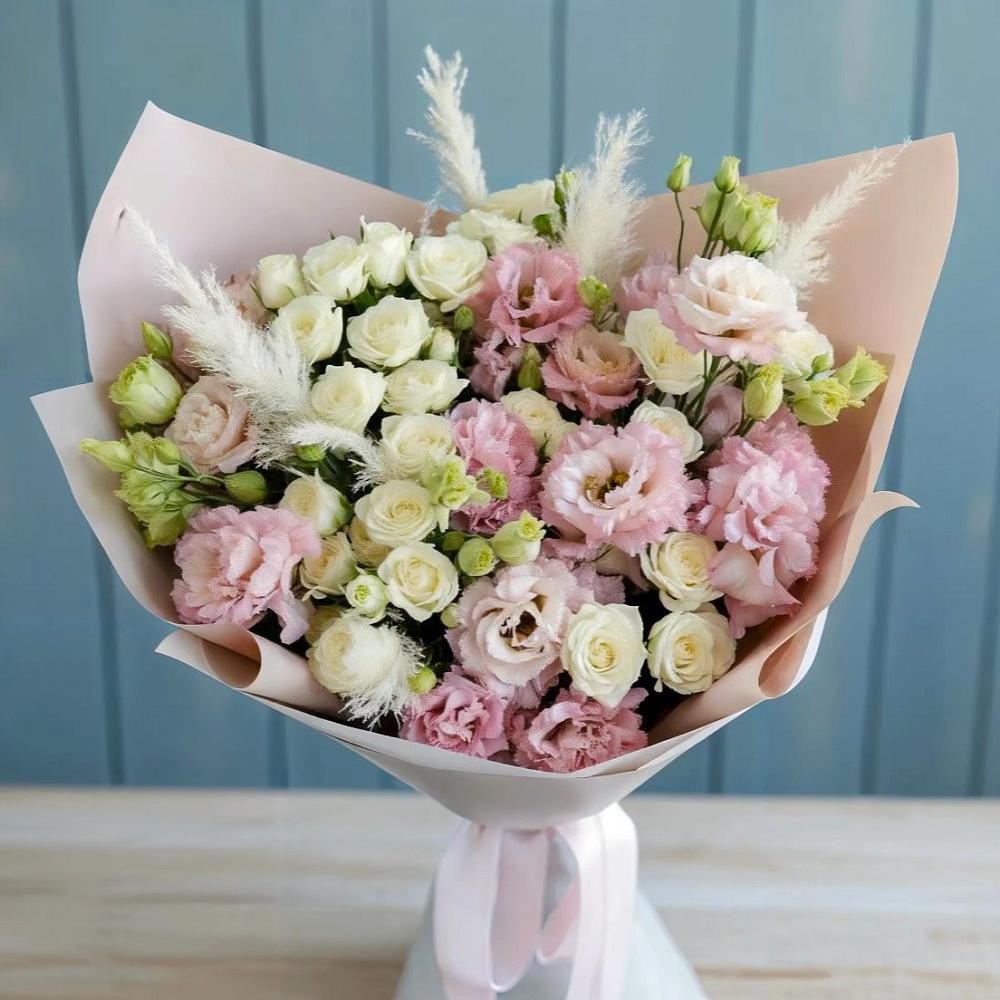 Букет цветов из: Альстромерии и Розы в Лайково