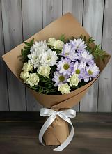 Букет цветов из:  Хризантемы и Розы в Лайково