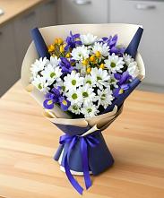 Букет цветов из:  Розы, Ирисы и Хризантемы в Лайково