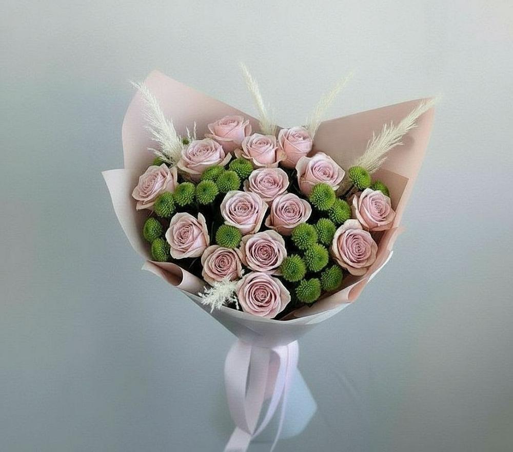 Букет цветов из: Розы и Хризантемы в Лайково