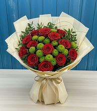 Букет цветов из:  Розы и Хризантемы в Лайково