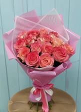 Букет 15 Розовых роз Равель в Лайково