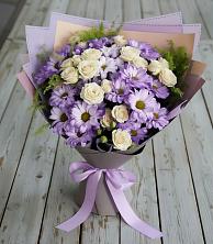 Букет цветов из:  Хризантемы и Розы в Лайково